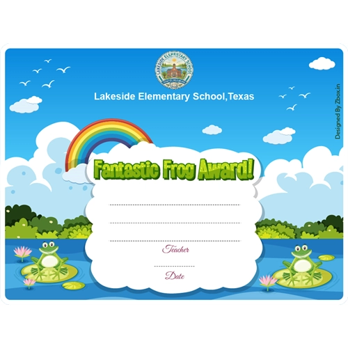 Fantastic Frog Classroom Award Certificate